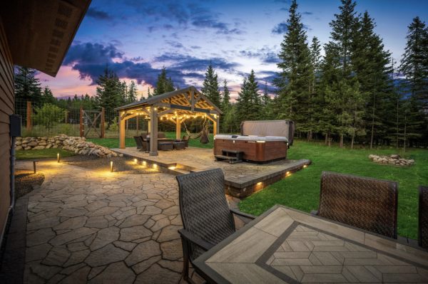 patio around a fire pit